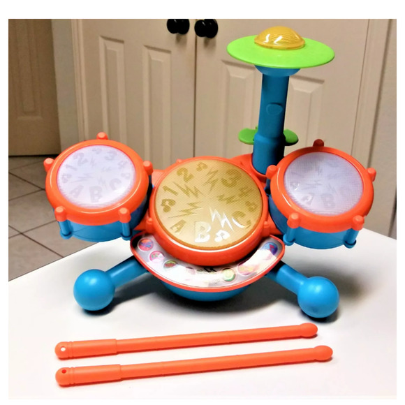 VTech KidiBeats Drum Set Orange Toddler Learning Toy Alphabet Numbers Music - Picture 4 of 4